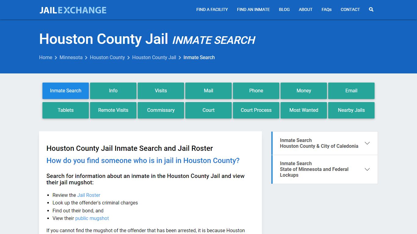 Inmate Search: Roster & Mugshots - Houston County Jail, MN